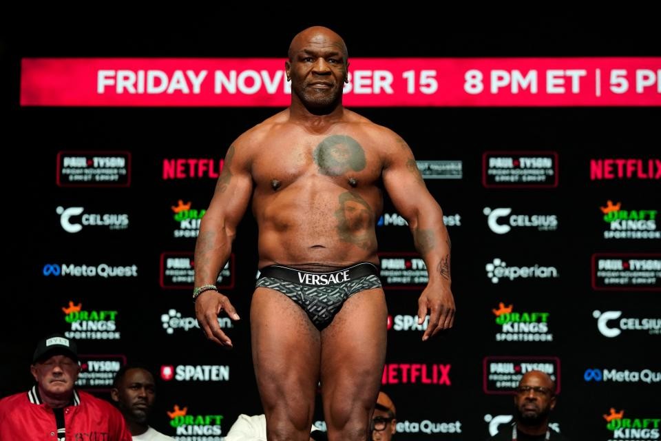 Mike Tyson weigh-in for Jake Paul fight, November 2024