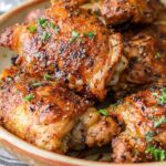 juicy Baked Chicken Thighs on a plate