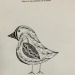 Uncle's bird drawing for Dorie Cooper, a simple robin sketch