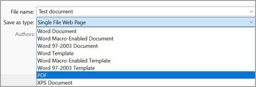 Screenshot of the File menu in Microsoft Word, highlighting the "Save As" option.