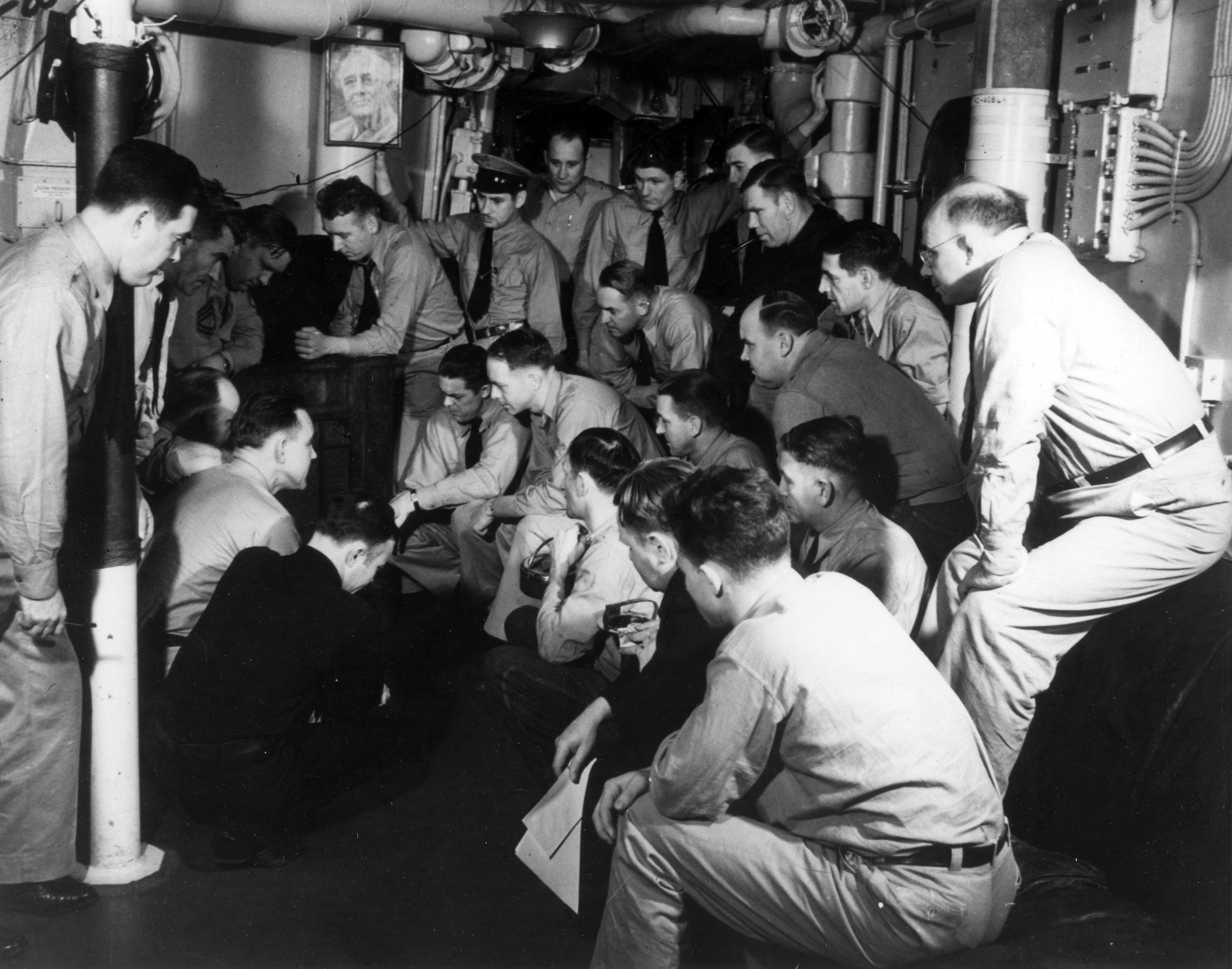 soldiers listening to eisenhowers speech