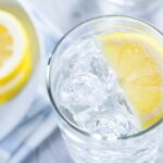 Refreshing Ice Cold Water with Lemon ready to drink