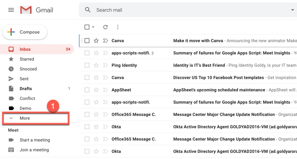 Click on More in Gmail to expand labels and find All Mail