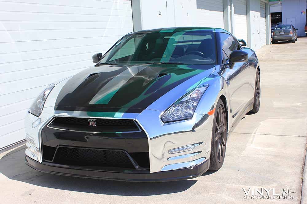 GTR with Chrome Wrap and Black Hood Accents 