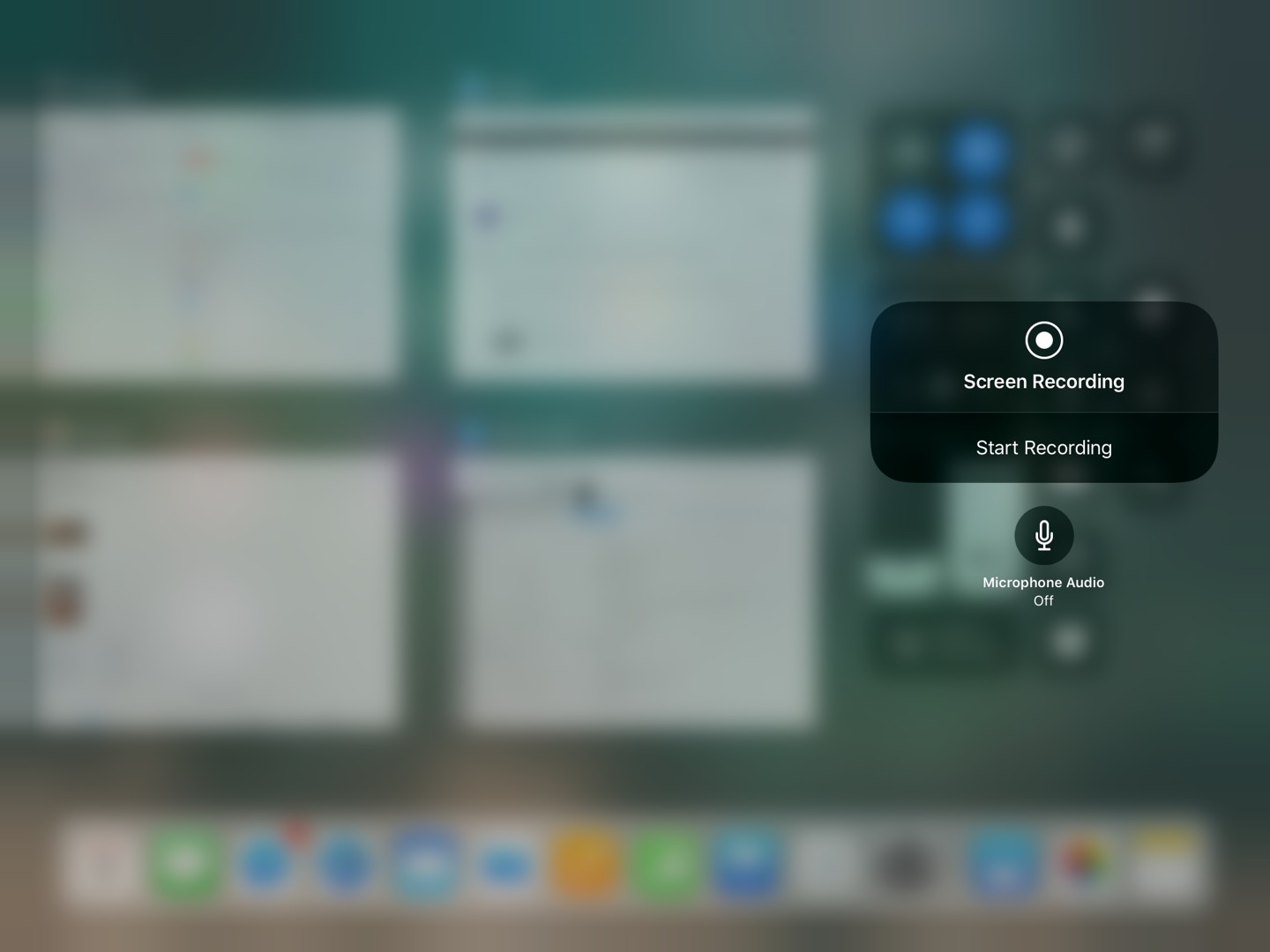 Screen Recording icon in Control Center