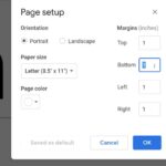 adjusting margins using page setup dialog box