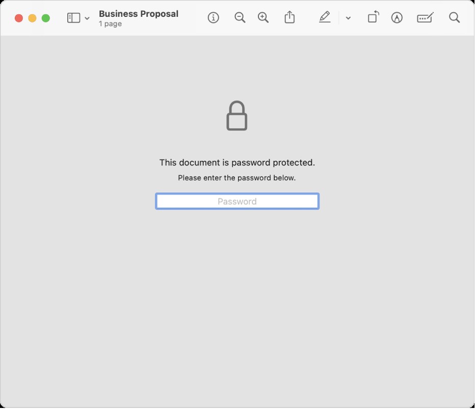 Password Protected PDF Icon: Enter Password to Open Secure Document