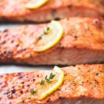 Perfectly baked salmon with lemon and herbs