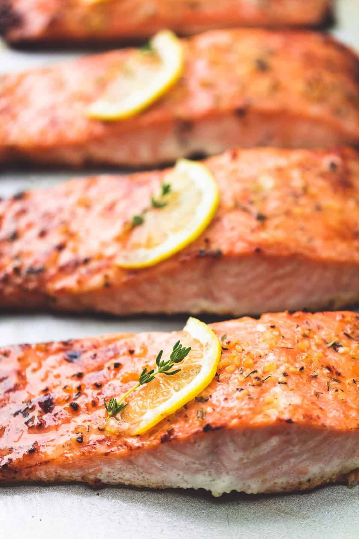 Perfectly baked salmon with lemon and herbs