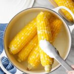 Perfectly boiled corn on the cob, ready to be served.