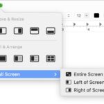The menu to tile window to left or right of screen on macOS