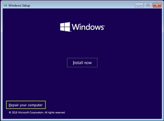 Windows Recovery Environment from Bootable USB