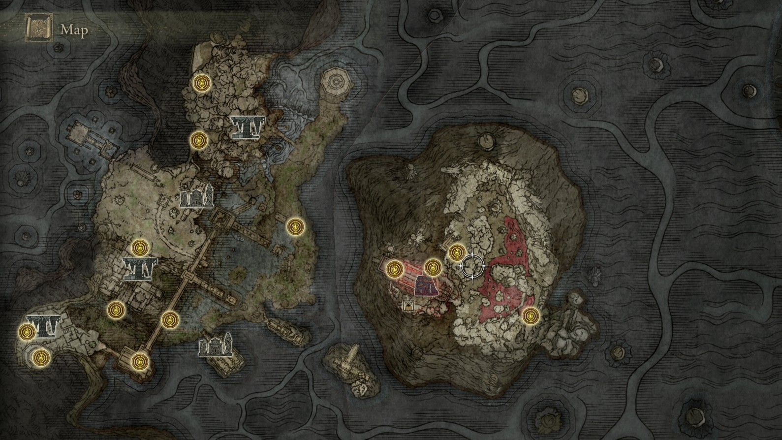 A map of Mohgwyn Palace within the Siofra River Well region in Elden Ring.