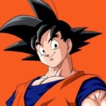 Goku in his iconic orange gi from Dragon Ball series.