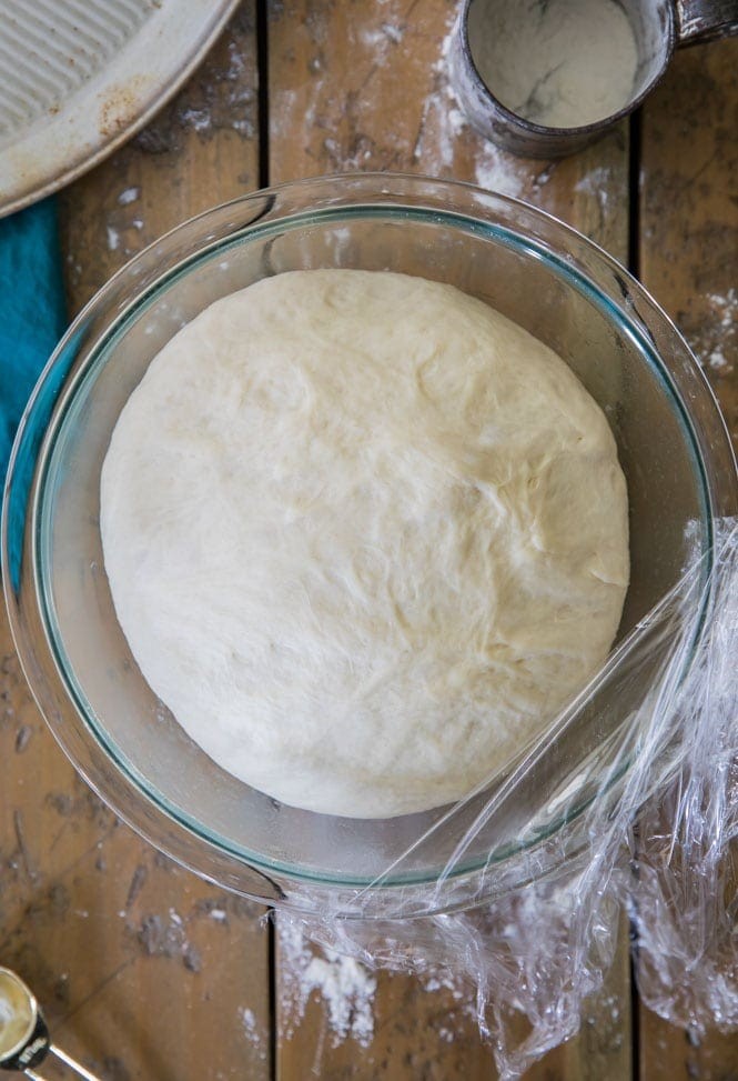 Pizza Dough Recipe with dough after it