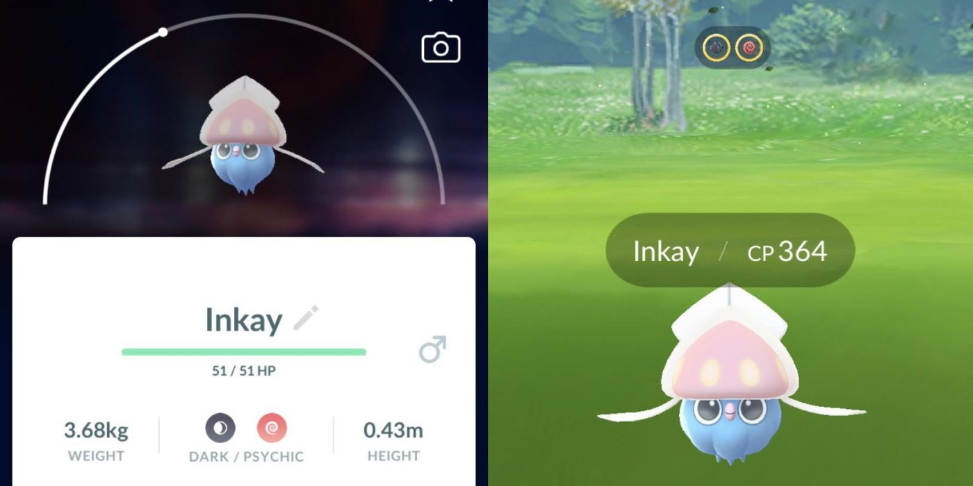 pokemon go inkay in game wild spawn and menu