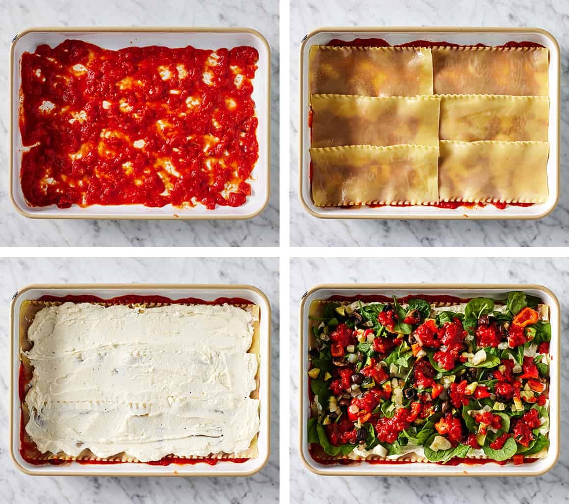 Step-by-step guide on how to layer lasagna for a perfect bake.