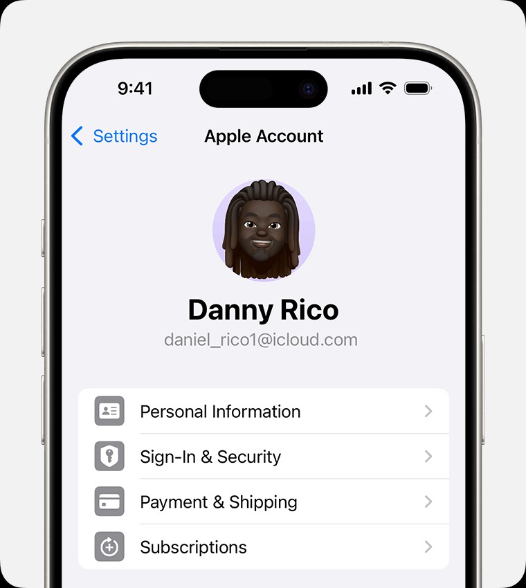 Accessing Subscriptions in Apple Account settings on iPhone