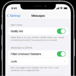 Enable Filter Unknown Senders in Messages settings on iPhone