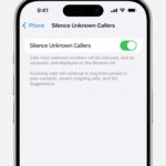 An iPhone showing how to turn on Silence Unknown Callers