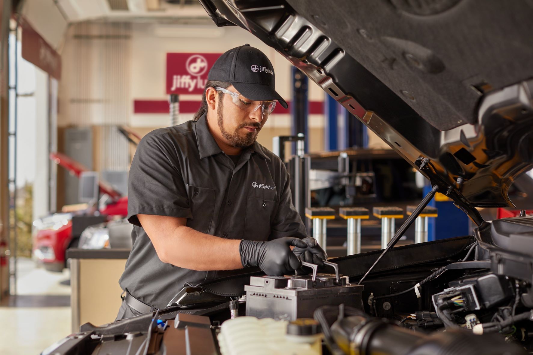 Disconnecting car battery terminals with wrench