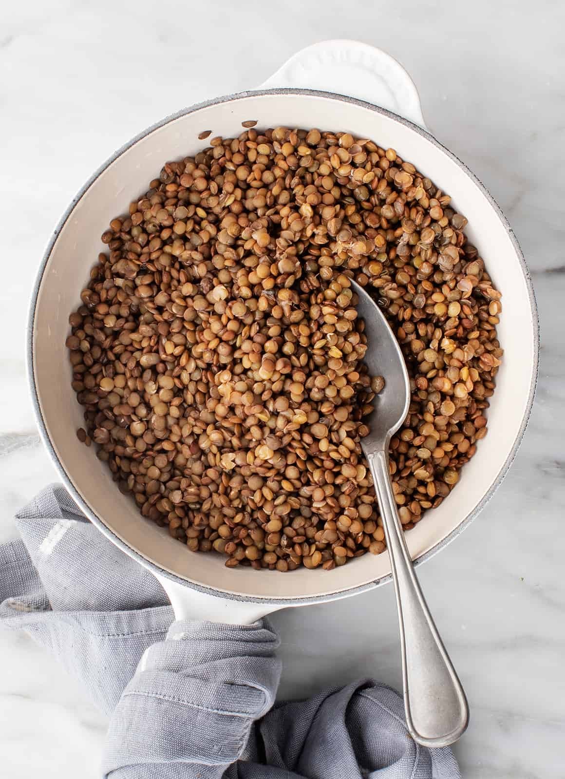 Lentils in a pot