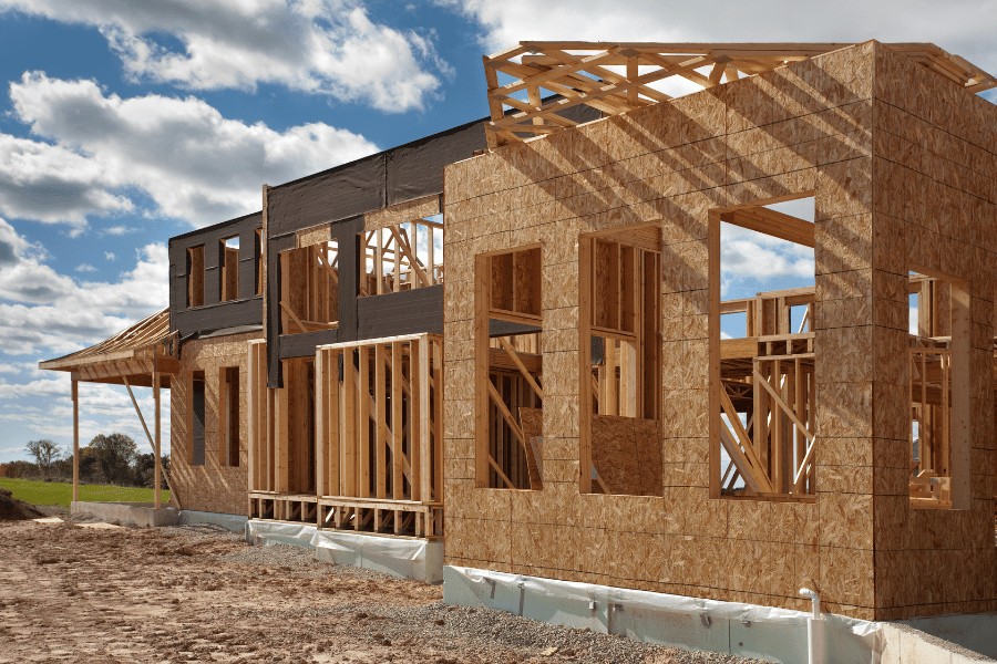 New construction home built on lots of land 