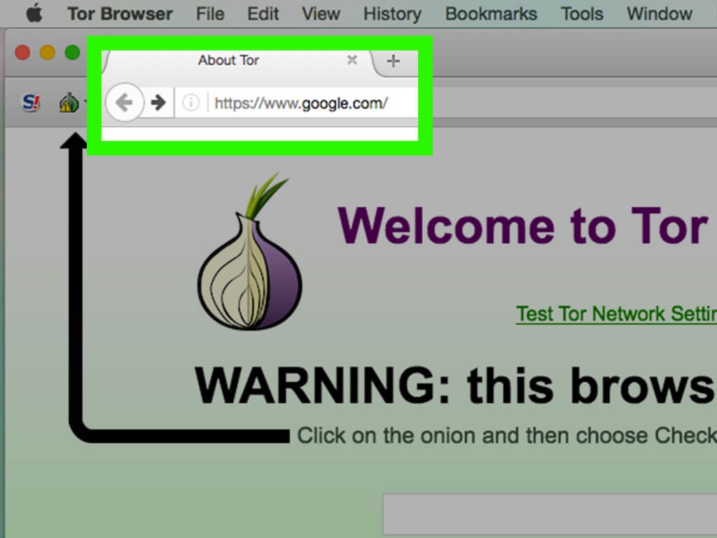 Tor Browser URL Bar Highlighting Google.com