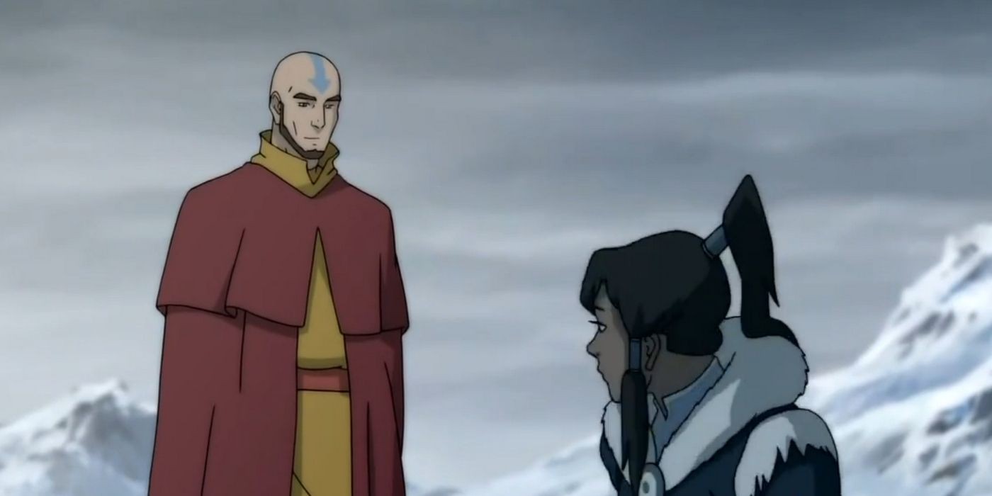 Aang's spirit guides Avatar Korra, emphasizing their enduring connection despite different personalities