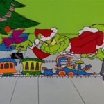 The Grinch plotting his Christmas theft in vibrant color