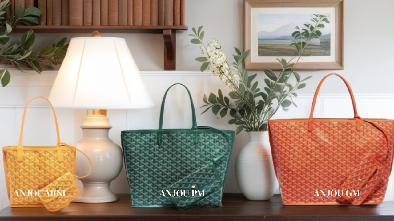 Comparison of Goyard Anjou Mini, Goyard Anjou PM, and Goyard Anjou GM Sizes