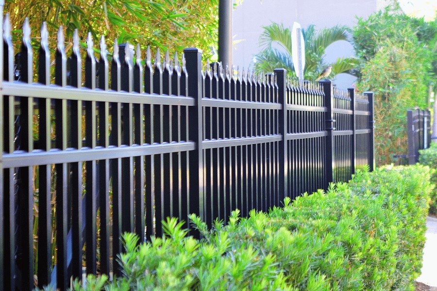 Example of a black metal fence