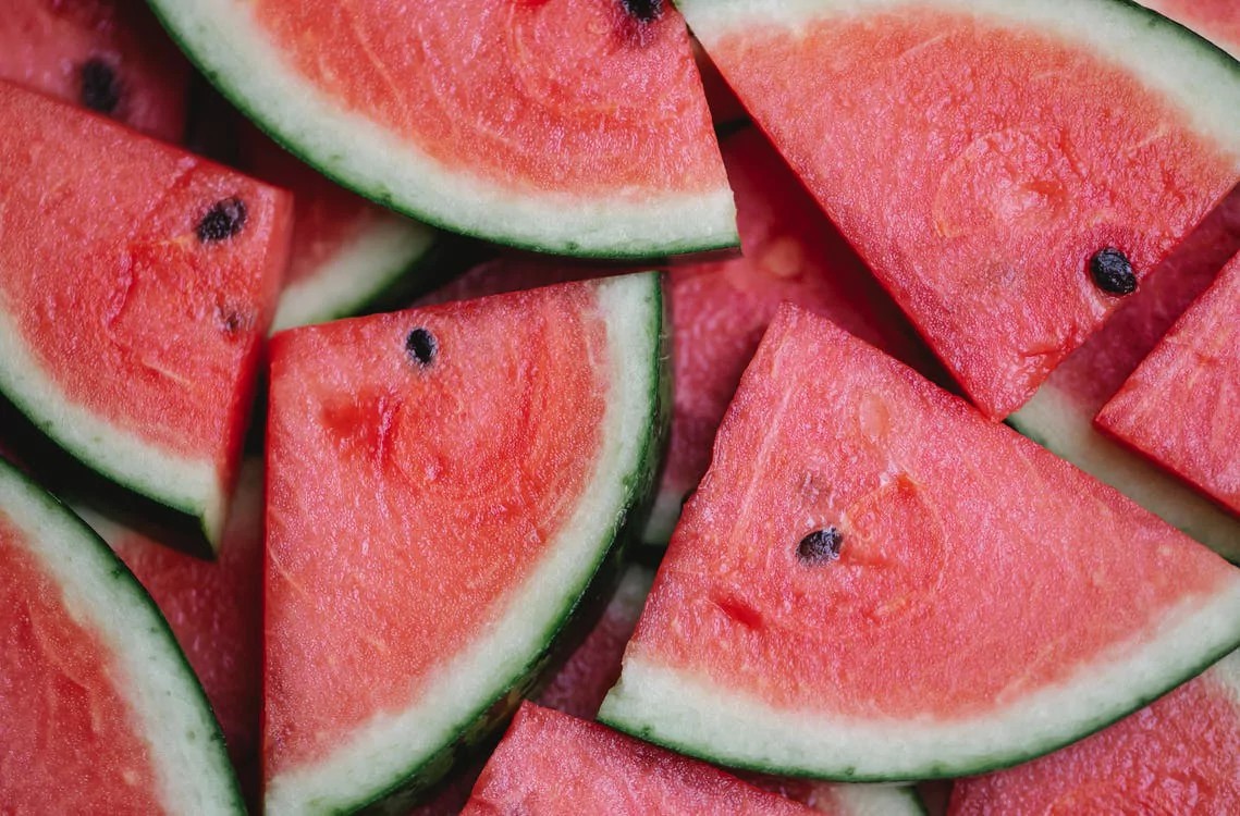 Various watermelon slices arranged to showcase their appealing and refreshing look