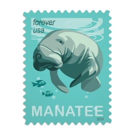 Save Manatees Stamps available at USPS, promoting wildlife conservation.