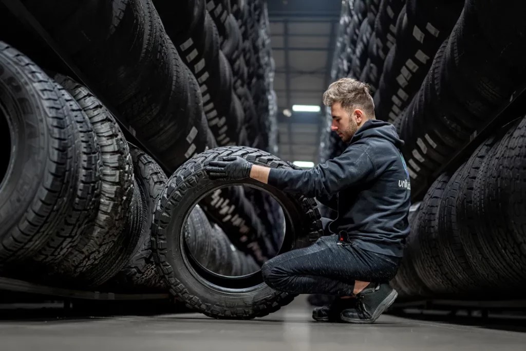 A collage showing the benefits of buying used tires, including cost savings, environmental friendliness, and a wide selection.