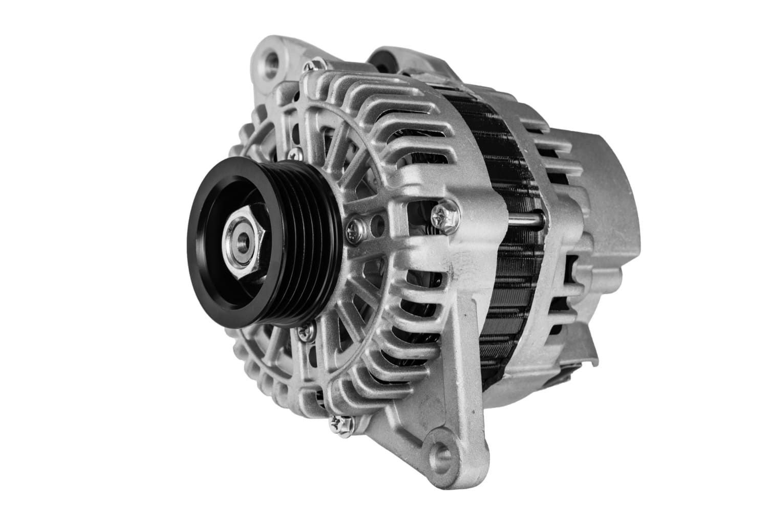 Car alternator isolated on white background