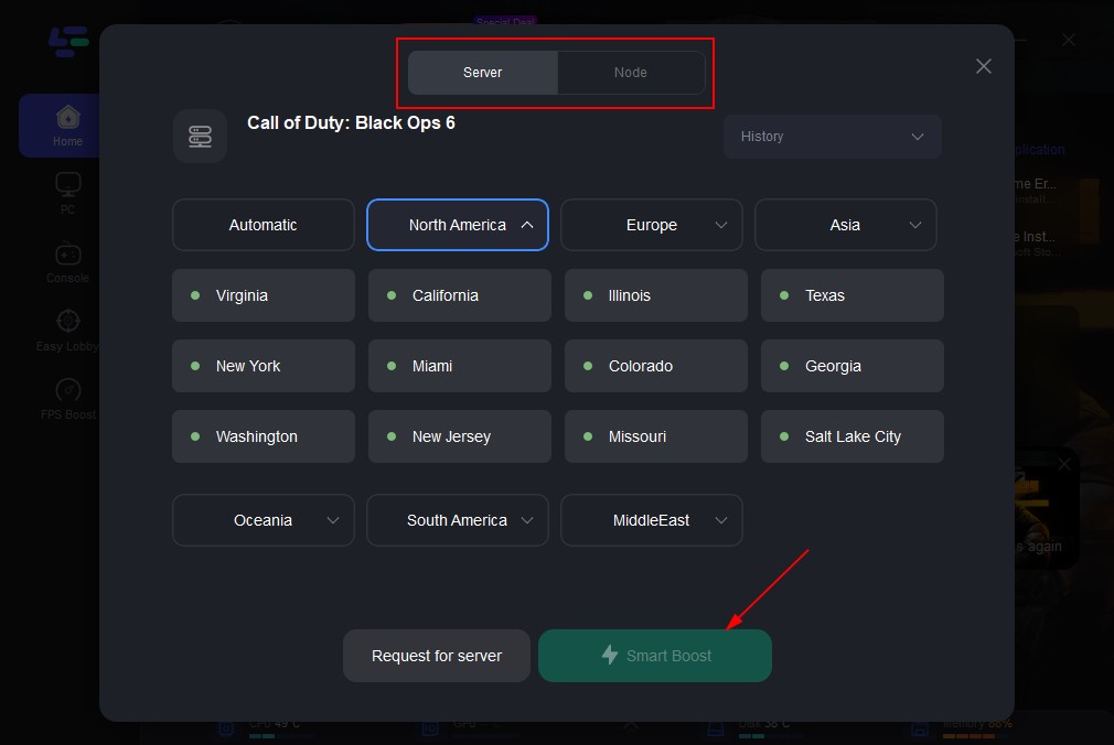 LagoFast Game Booster interface