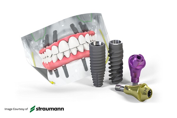 digital illustrations of titanium implant posts