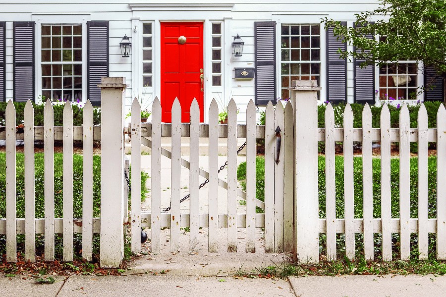 Gate added to a front yard fence