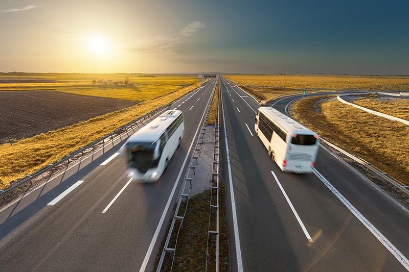 Bus parked on the street