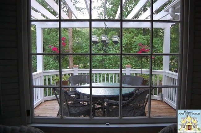Pergola above a deck
