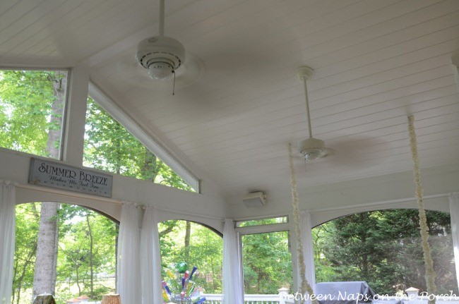 Exterior grade ceiling fans for screened-in porch