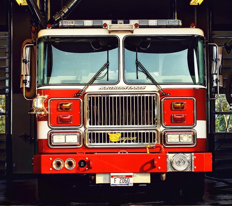 A fire truck's typical width ranges from 8 to 10 feet
