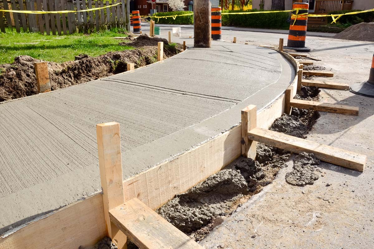 Wood forming for concrete installation