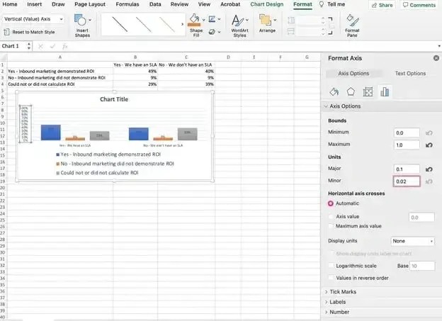 Formatting bounds in Excel graph