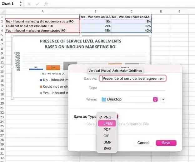 Saving Excel chart as JPEG