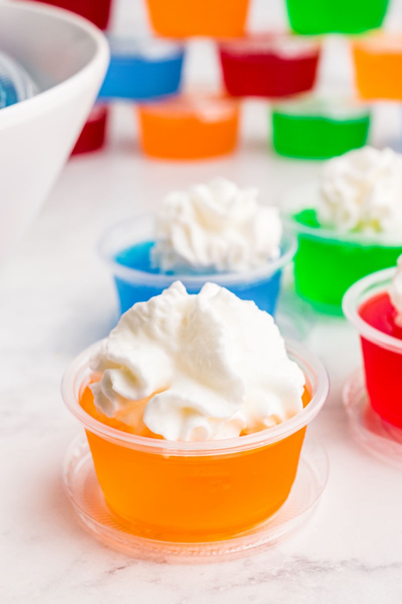 Jello Shots with Whipped Cream
