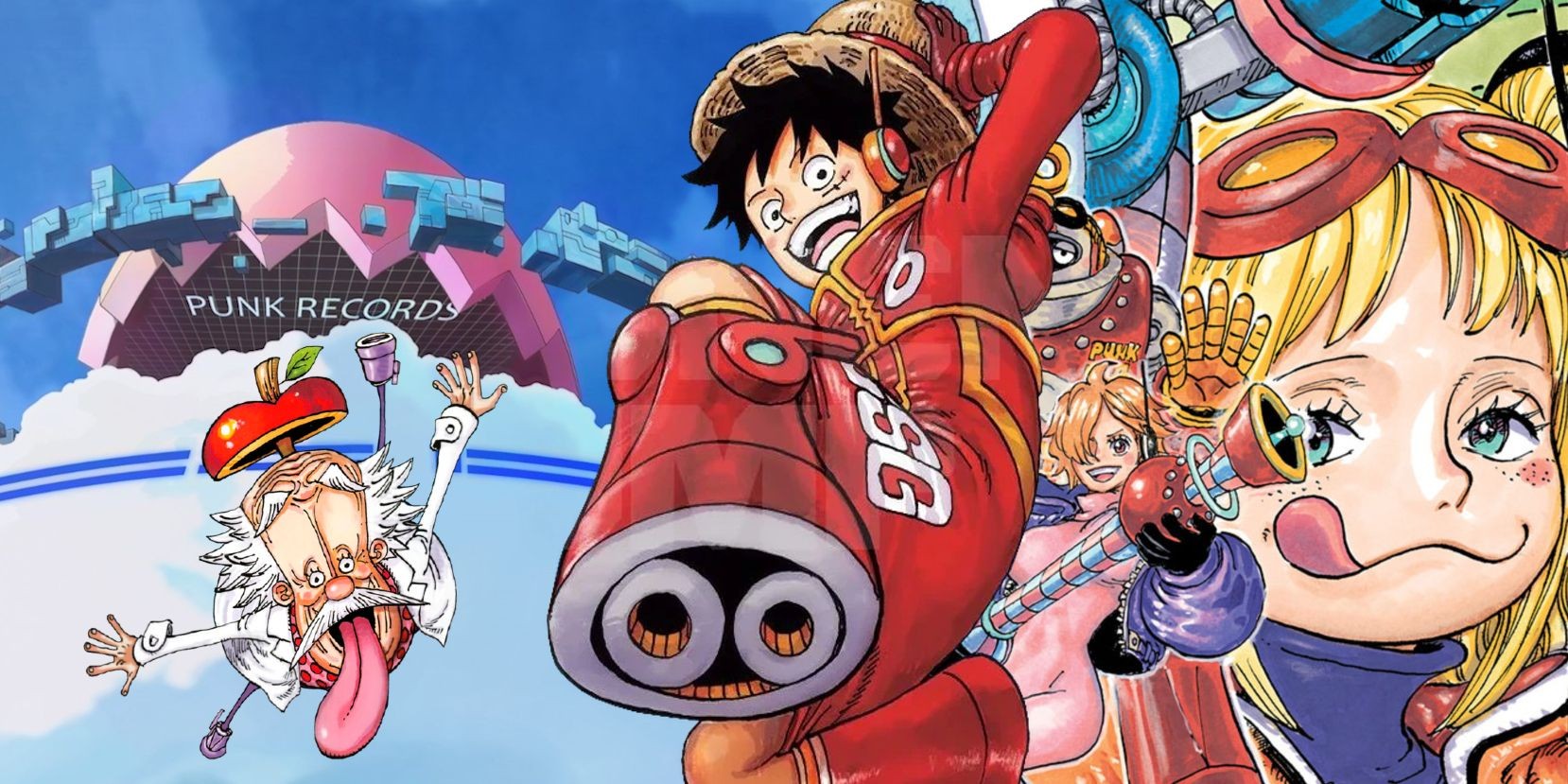 Luffy and Vegapunk in One Piece