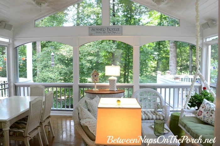 Screened porch freshly painted