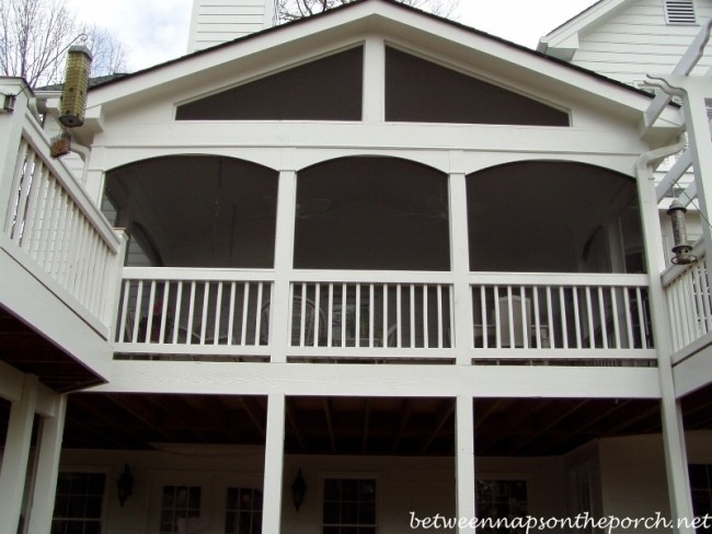 Interior view of screened porch